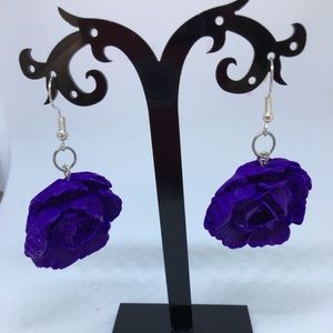 Unique Handmade Polymer Clay Earrings, Clay Flower Earrings, Clay Rose Earrings